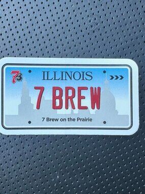 7 Brew Illinois License Plate Sticker 2026  (3 in stock, You'll only get 1)